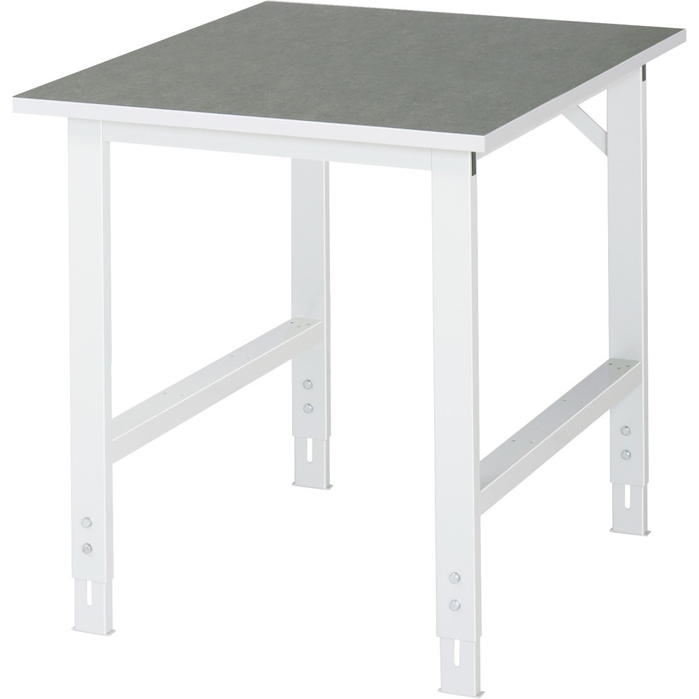Imagen del producto: Mesa de trabajo RAU ajustable en altura, serie TOM, H x A x F 760-1.080 x 750 x 1.000 mm, tablero de trabajo con revestimiento de linóleo universal
