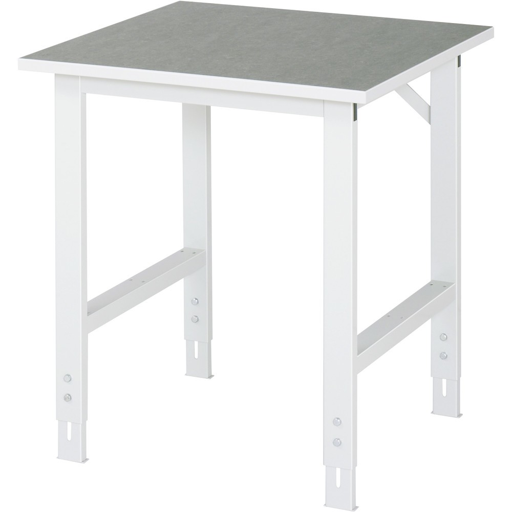 Imagen del producto: Mesa de trabajo RAU ajustable en altura, serie TOM, H x A x F 760-1.080 x 750 x 800 mm, tablero de trabajo con revestimiento de linóleo universal