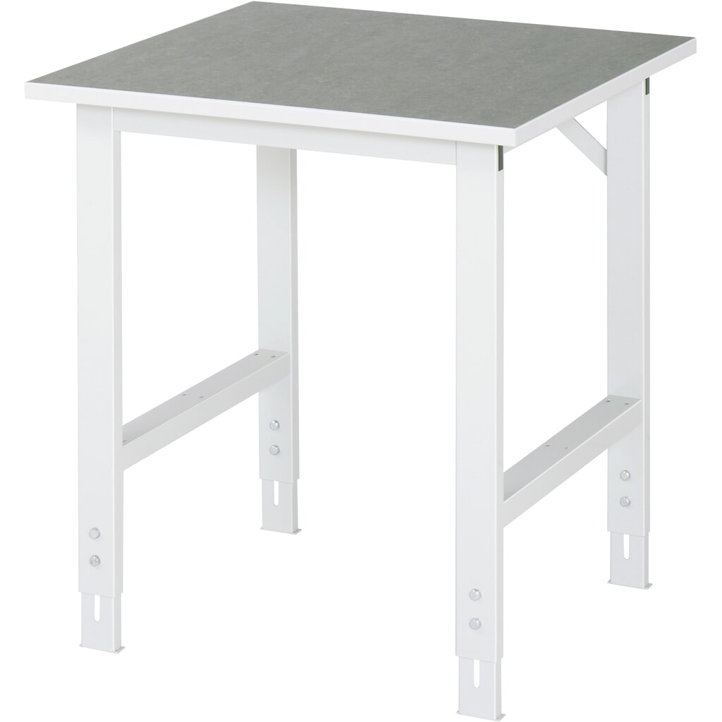Imagen del producto: Mesa de trabajo RAU ajustable en altura, serie TOM, H x A x F 760-1.080 x 750 x 800 mm, tablero de trabajo con revestimiento de linóleo universal