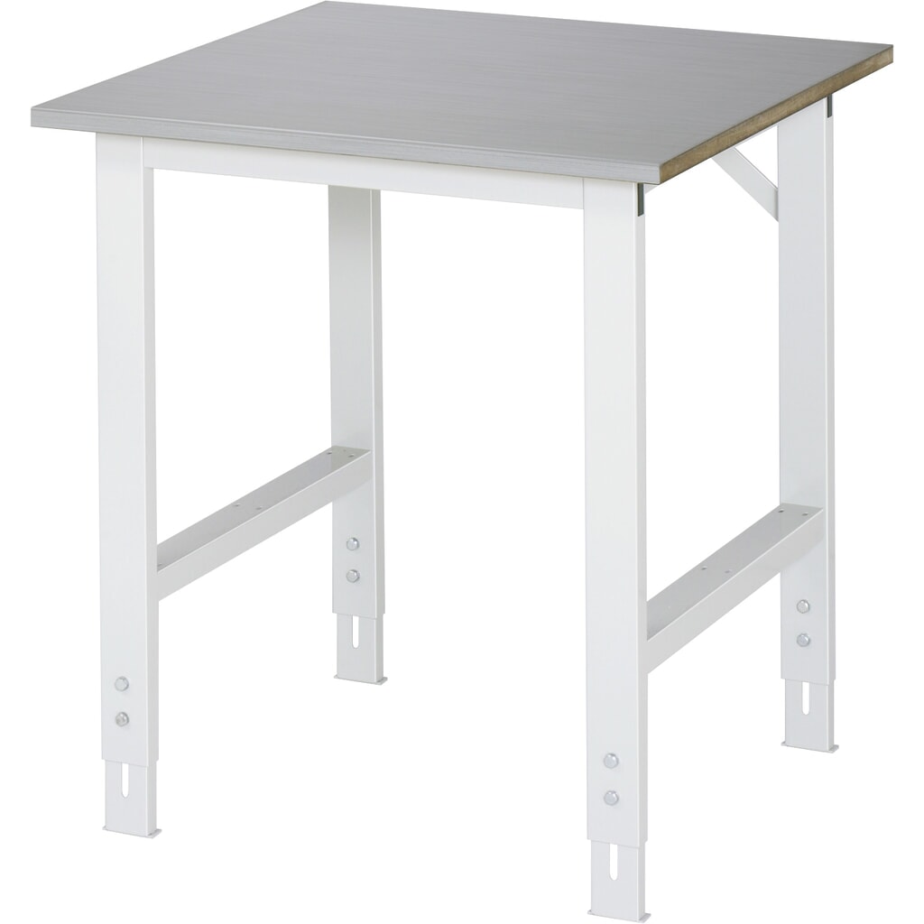 Mesa de trabajo RAU ajustable en altura, serie TOM, H x A x F 760-1.080 x 750 x 800 mm, tablero de trabajo con revestimiento acero inoxidable Imagen del producto: Mesa de trabajo RAU ajustable en altura, serie TOM, H x A x F 760-1.080 x 750 x 800 mm, tablero de trabajo con revestimiento acero inoxidable