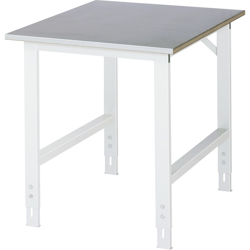 Imagen del producto: Mesa de trabajo RAU ajustable en altura, serie TOM, H x A x F 760-1.080 x 750 x 1.000 mm, tablero de trabajo con revestimiento de chapa de acero