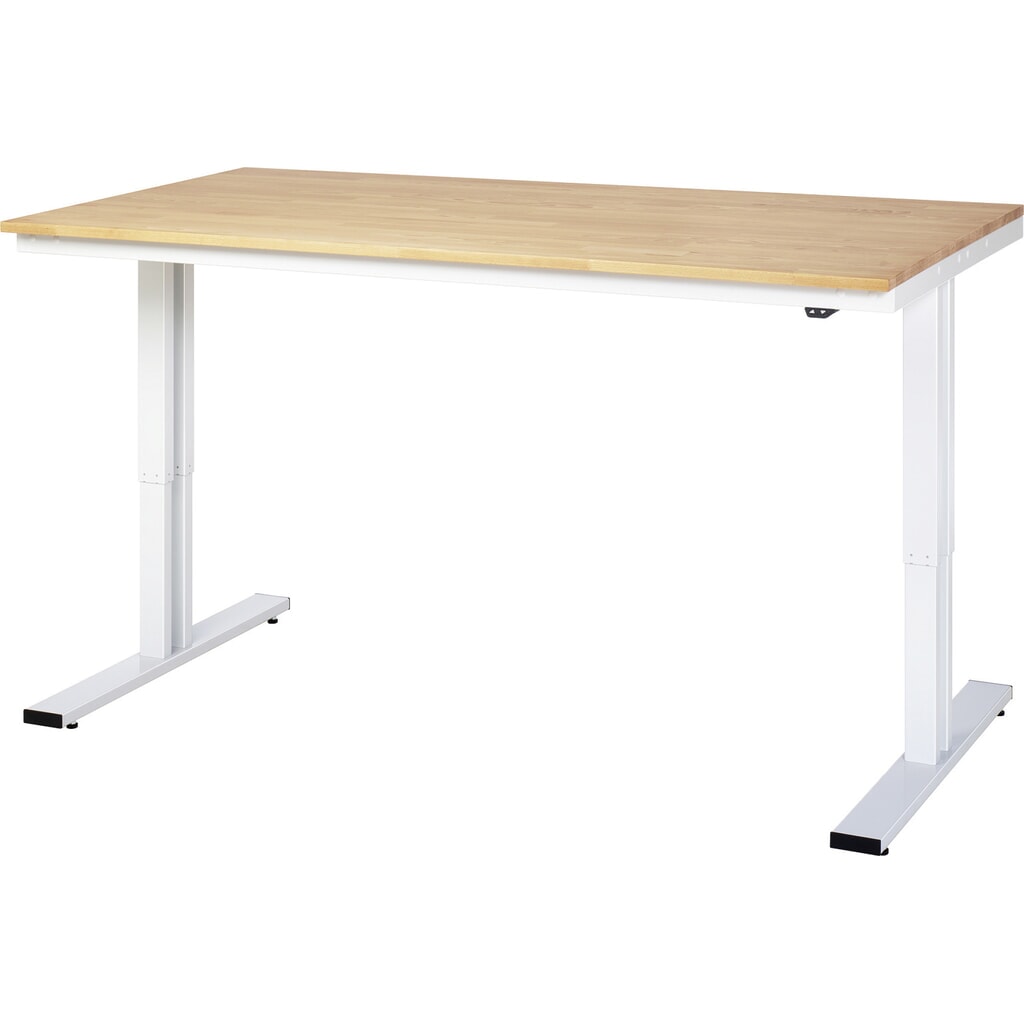 Número de imagen del producto 6: Banco de trabajo RAU con ajuste de altura eléctrico, serie adlatus 300, H x A x F 720-1.120 x 1.250 x 800 mm, tablero de trabajo de haya maciza