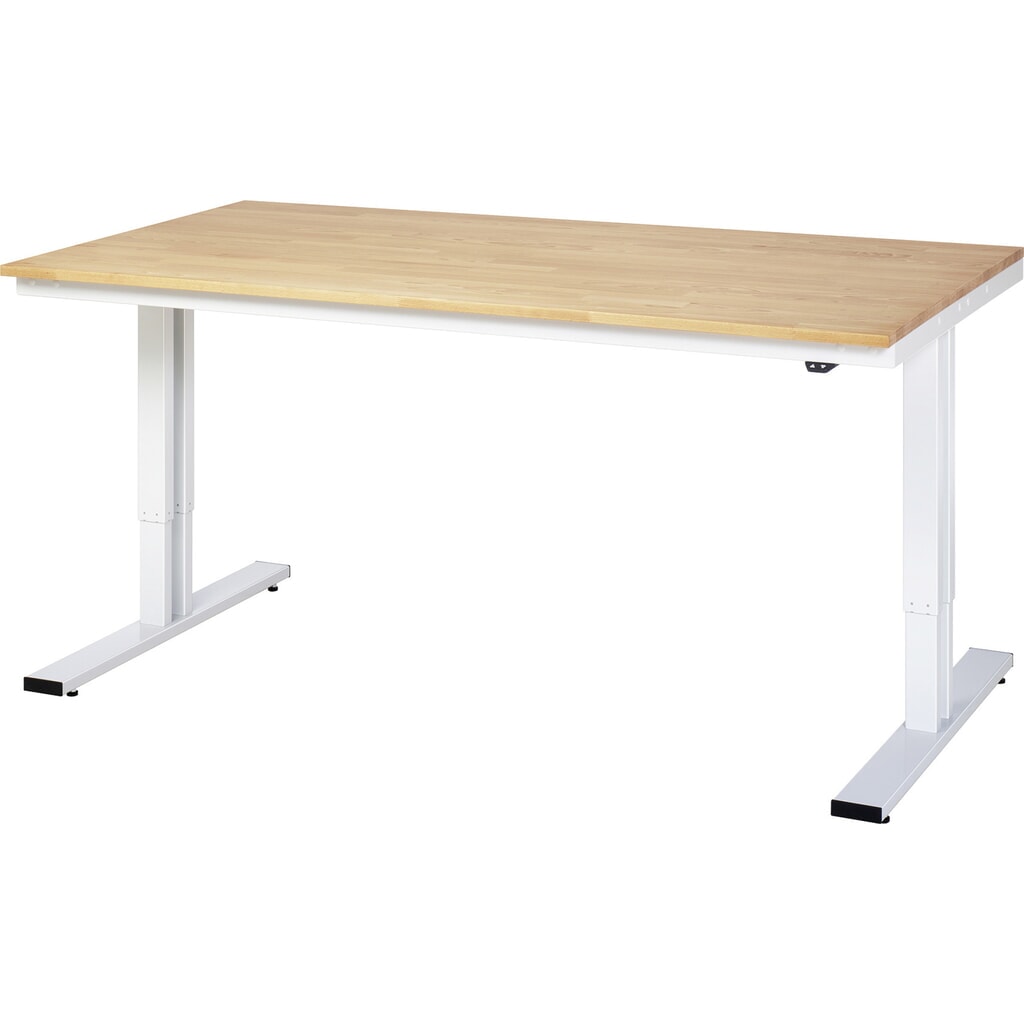 Número de imagen del producto 7: Banco de trabajo RAU con ajuste de altura eléctrico, serie adlatus 300, H x A x F 720-1.120 x 1.250 x 800 mm, tablero de trabajo de haya maciza