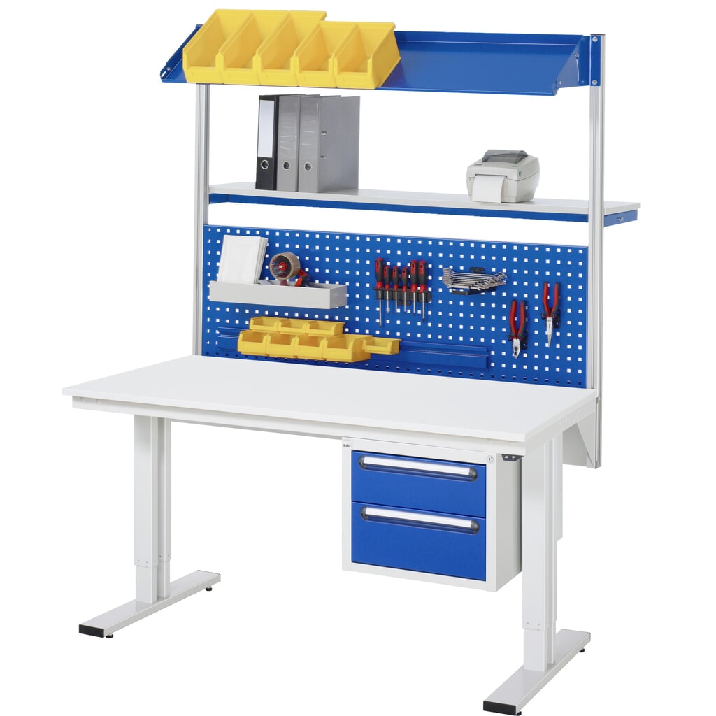 Banco de trabajo RAU con ajuste de altura eléctrico, serie adlatus 300, H x A x F 720-1.120 x 1.250 x 800 mm, tablero MDF Número de imagen del producto 6: Banco de trabajo RAU con ajuste de altura eléctrico, serie adlatus 300, H x A x F 720-1.120 x 1.250 x 800 mm, tablero MDF