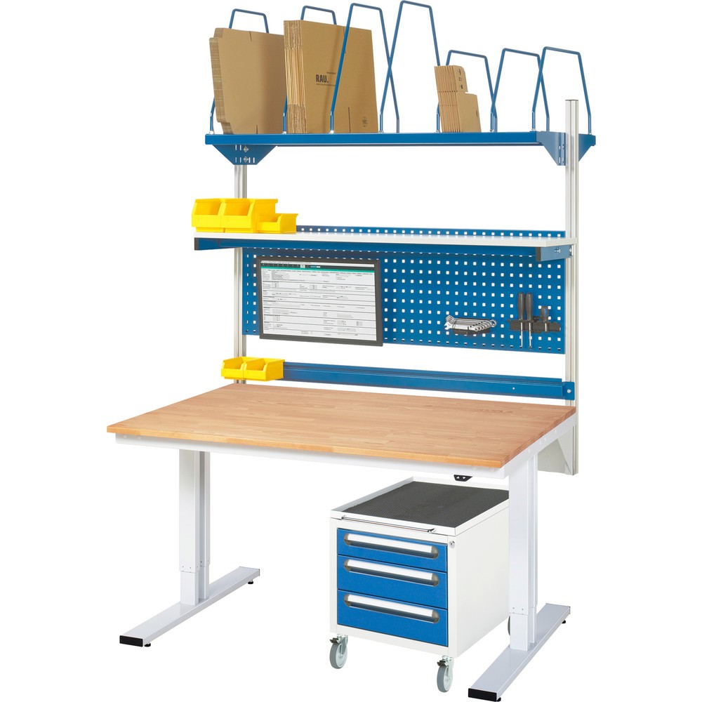 Número de imagen del producto 5: Banco de trabajo RAU con ajuste de altura eléctrico, serie adlatus 300, H x A x F 720-1.120 x 1.250 x 800 mm, tablero MDF