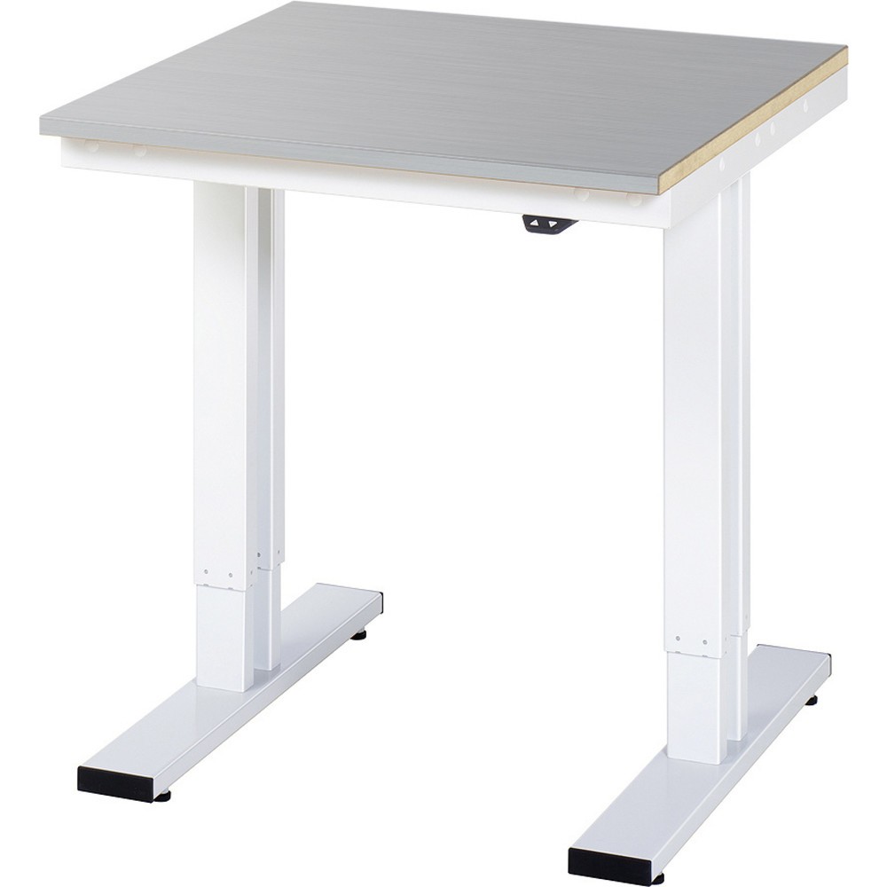 Imagen del producto: Banco de trabajo RAU con ajuste de altura eléctrico, serie adlatus 300, H x A x F 720-1.120 x 750 x 800 mm, tablero de trabajo con revestimiento de acero inoxidable