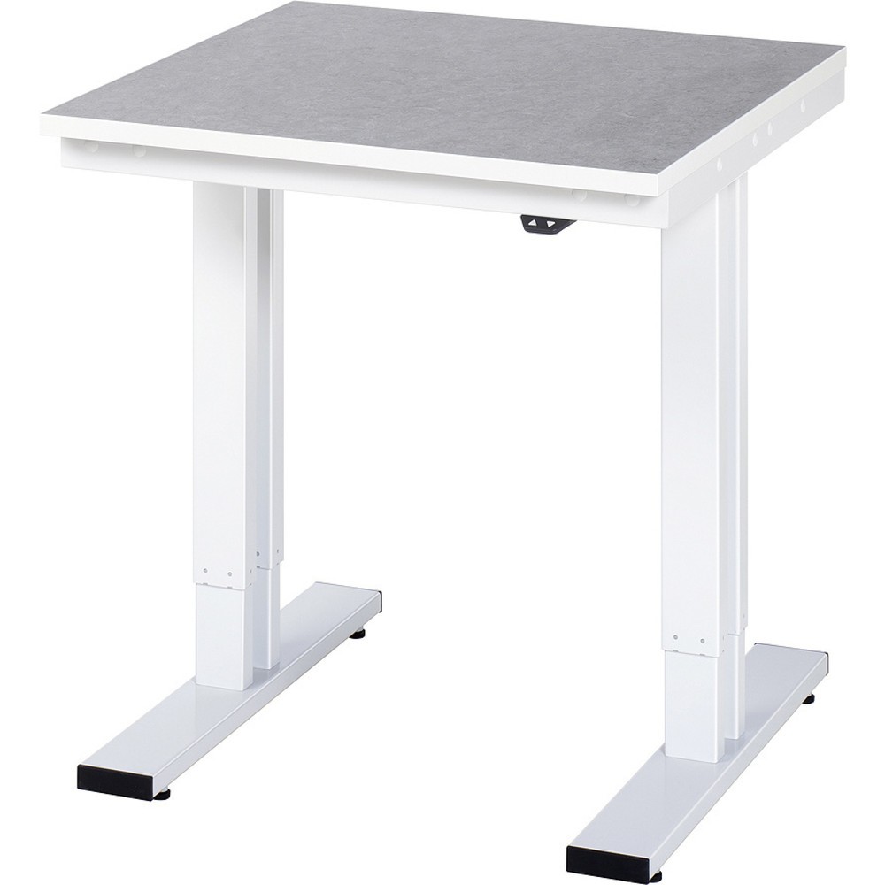 Imagen del producto: Banco de trabajo RAU con ajuste de altura eléctrico, serie adlatus 300, H x A x F 720-1.120 x 750 x 800 mm, tablero de trabajo con revestimiento de linóleo universal