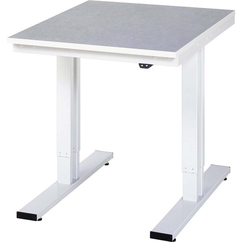 Imagen del producto: Banco de trabajo RAU con ajuste de altura eléctrico, serie adlatus 300, H x A x F 720-1.120 x 750 x 1.000 mm, tablero de trabajo con revestimiento de linóleo universal