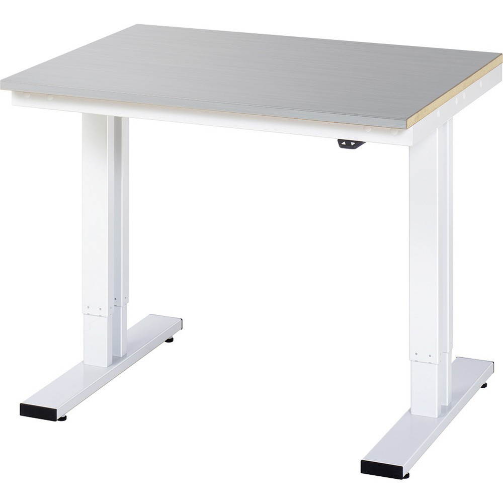 Imagen del producto: Banco de trabajo RAU con ajuste de altura eléctrico, serie adlatus 300, H x A x F 720-1.120 x 1.000 x 800 mm, tablero de trabajo con revestimiento de acero inoxidable