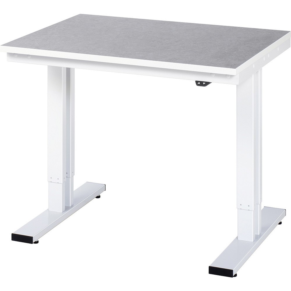 Imagen del producto: Banco de trabajo RAU con ajuste de altura eléctrico, serie adlatus 300, H x A x F 720-1.120 x 1.000 x 800 mm, tablero de trabajo con revestimiento de linóleo universal