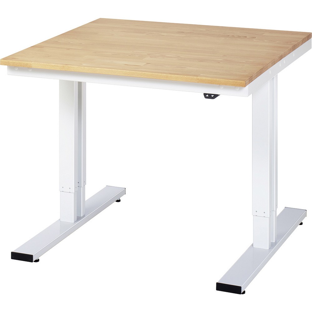 Imagen del producto: Banco de trabajo RAU con ajuste de altura eléctrico, serie adlatus 300, H x A x F 720-1.120 x 1.000 x 1.000 mm, tablero de trabajo de haya maciza