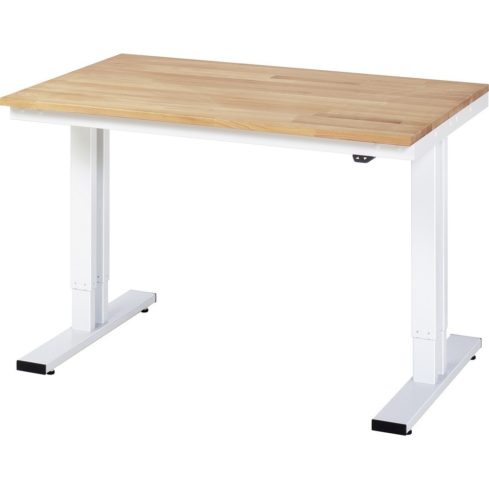 Imagen del producto: Banco de trabajo RAU con ajuste de altura eléctrico, serie adlatus 300, H x A x F 720-1.120 x 1.250 x 800 mm, tablero de trabajo de haya maciza