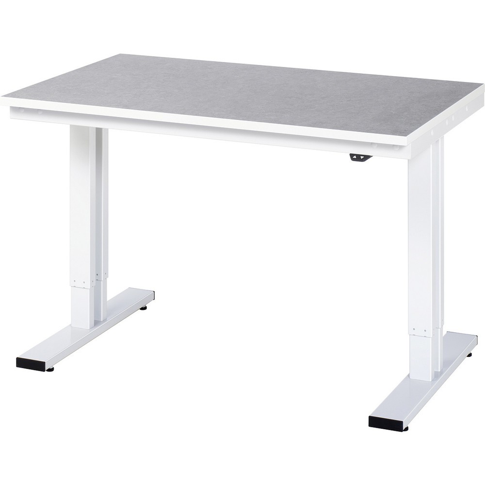 Imagen del producto: Banco de trabajo RAU con ajuste de altura eléctrico, serie adlatus 300, H x A x F 720-1.120 x 1.250 x 800 mm, tablero de trabajo con revestimiento de linóleo universal