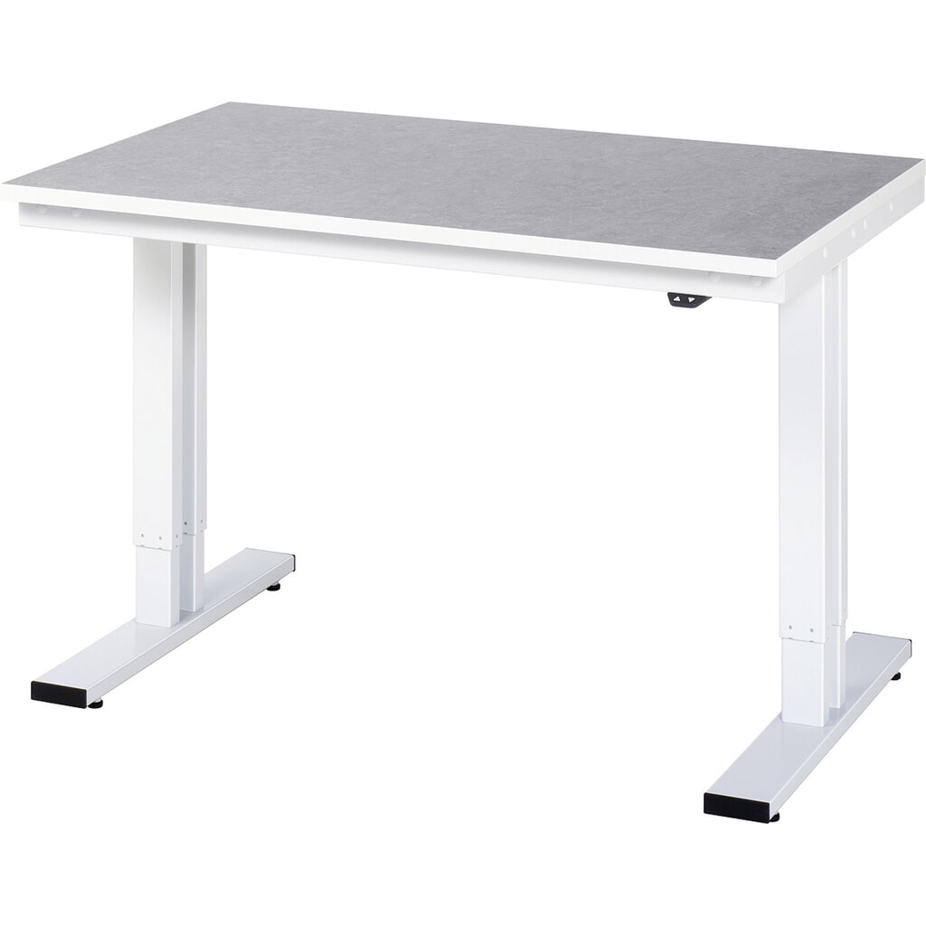 Banco de trabajo RAU con ajuste de altura eléctrico, serie adlatus 300, H x A x F 720-1.120 x 1.250 x 800 mm, tablero de trabajo con revestimiento de linóleo universal Imagen del producto: Banco de trabajo RAU con ajuste de altura eléctrico, serie adlatus 300, H x A x F 720-1.120 x 1.250 x 800 mm, tablero de trabajo con revestimiento de linóleo universal