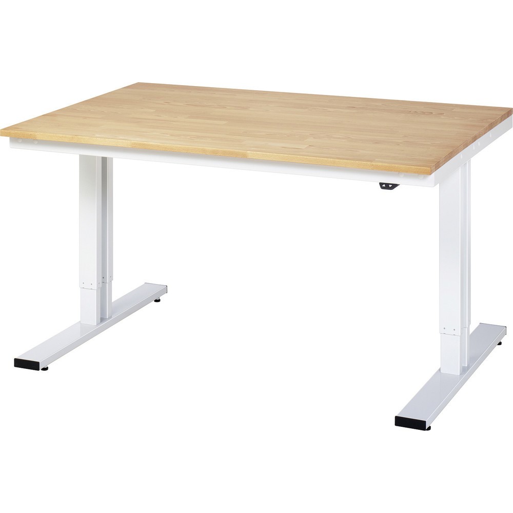 Imagen del producto: Banco de trabajo RAU con ajuste de altura eléctrico, serie adlatus 300, H x A x F 720-1.120 x 1.500 x 1.000 mm, tablero de trabajo de haya maciza