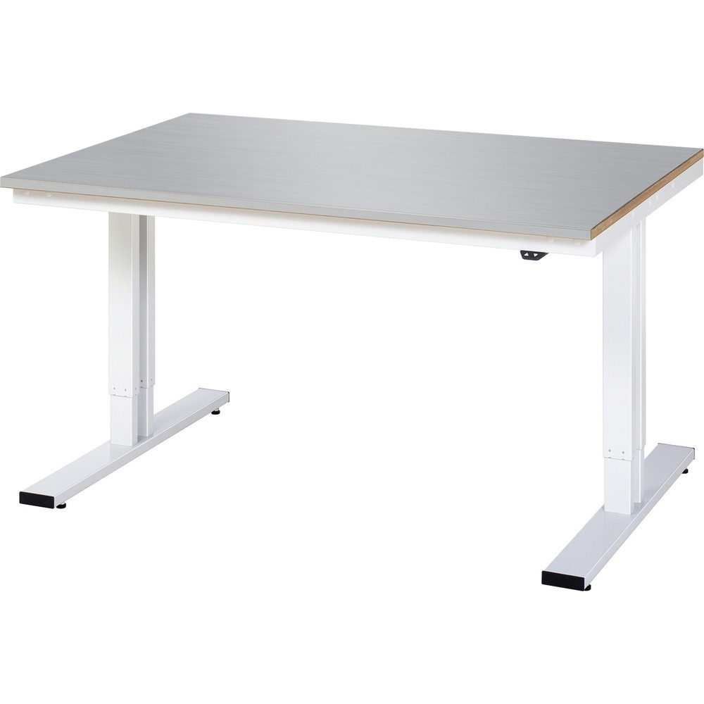 Imagen del producto: Banco de trabajo RAU con ajuste de altura eléctrico, serie adlatus 300, H x A x F 720-1.120 x 1.500 x 1.000 mm, tablero de trabajo con revestimiento de acero inoxidable