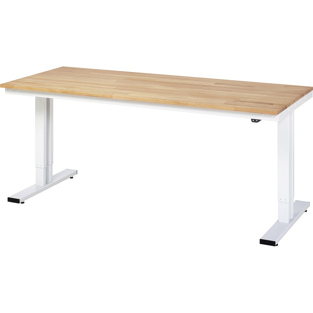 Imagen del producto: Banco de trabajo RAU con ajuste de altura eléctrico, serie adlatus 300, H x A x F 720-1.120 x 2.000 x 800 mm, tablero de trabajo de haya maciza