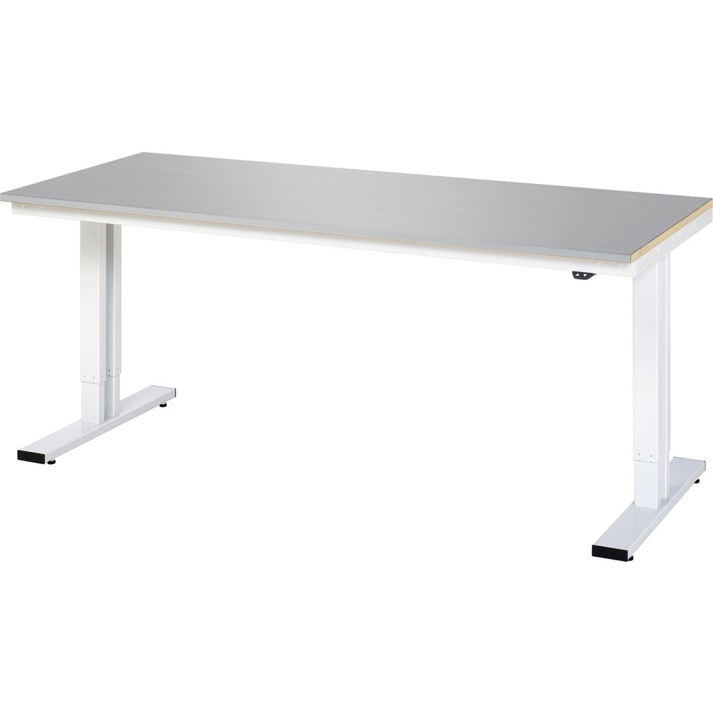 Imagen del producto: Banco de trabajo RAU con ajuste de altura eléctrico, serie adlatus 300, H x A x F 720-1.120 x 2.000 x 800 mm, tablero de trabajo con revestimiento de acero inoxidable