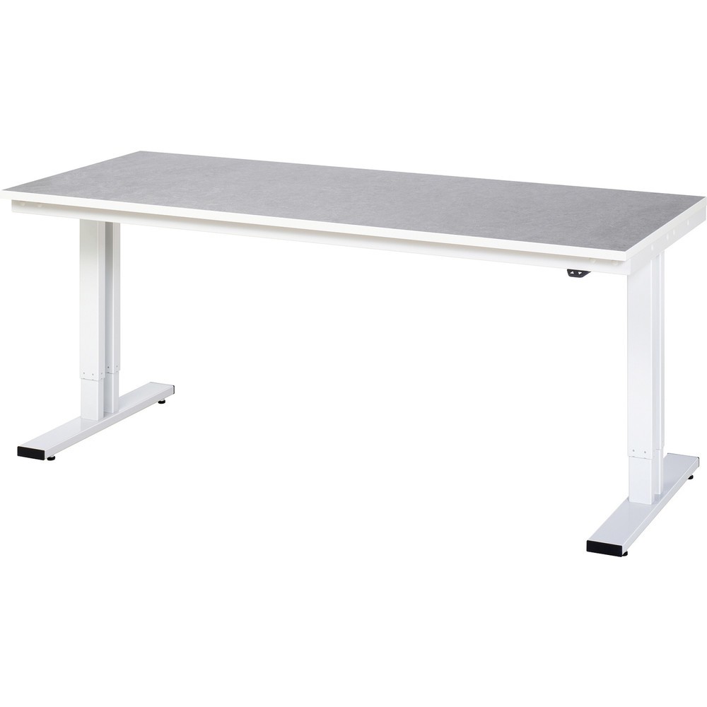Imagen del producto: Banco de trabajo RAU con ajuste de altura eléctrico, serie adlatus 300, H x A x F 720-1.120 x 2.000 x 800 mm, tablero de trabajo con revestimiento de linóleo universal