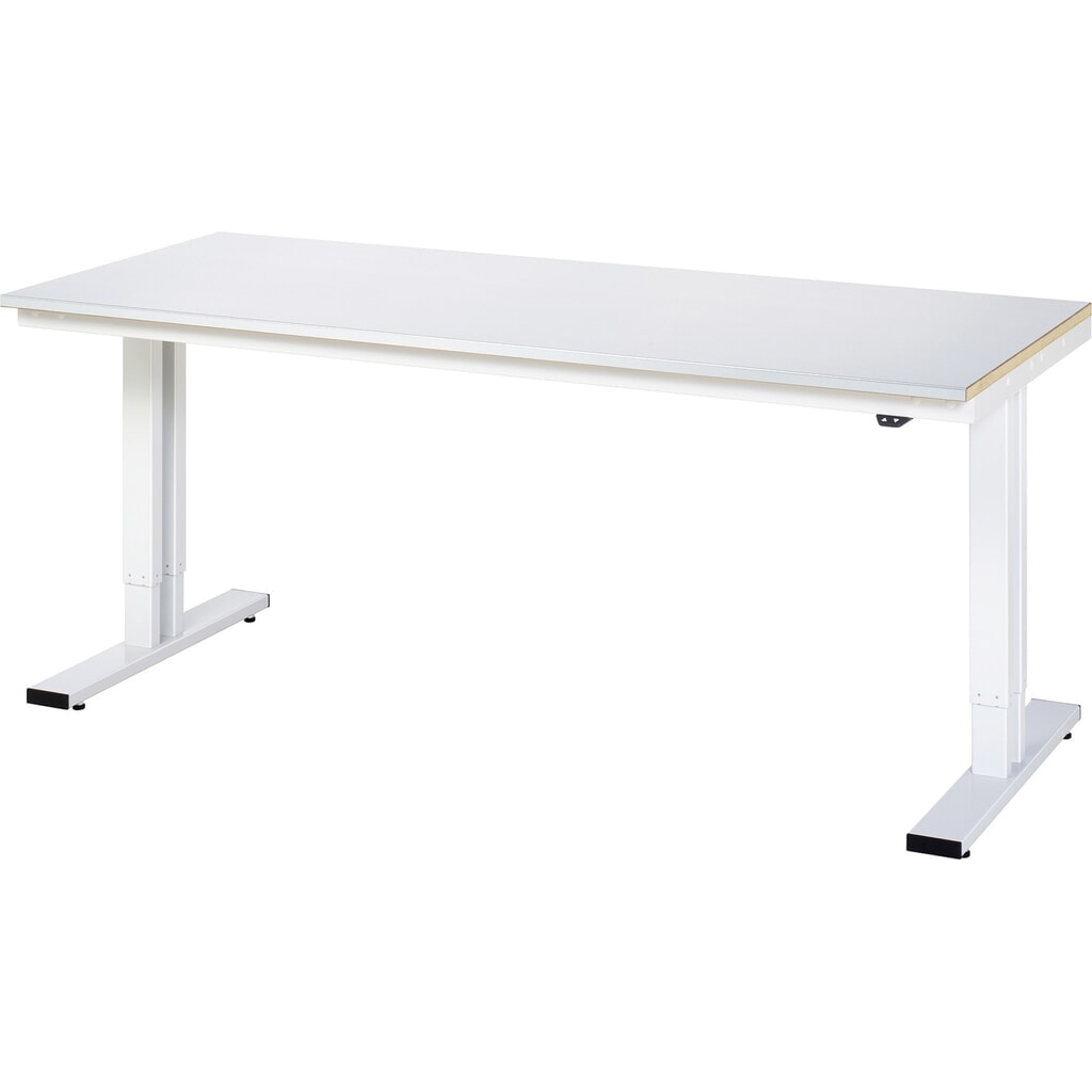 Banco de trabajo RAU con ajuste de altura eléctrico, serie adlatus 300, H x A x F 720-1.120 x 2.000 x 800 mm, tablero de trabajo con revestimiento de acero Imagen del producto: Banco de trabajo RAU con ajuste de altura eléctrico, serie adlatus 300, H x A x F 720-1.120 x 2.000 x 800 mm, tablero de trabajo con revestimiento de acero