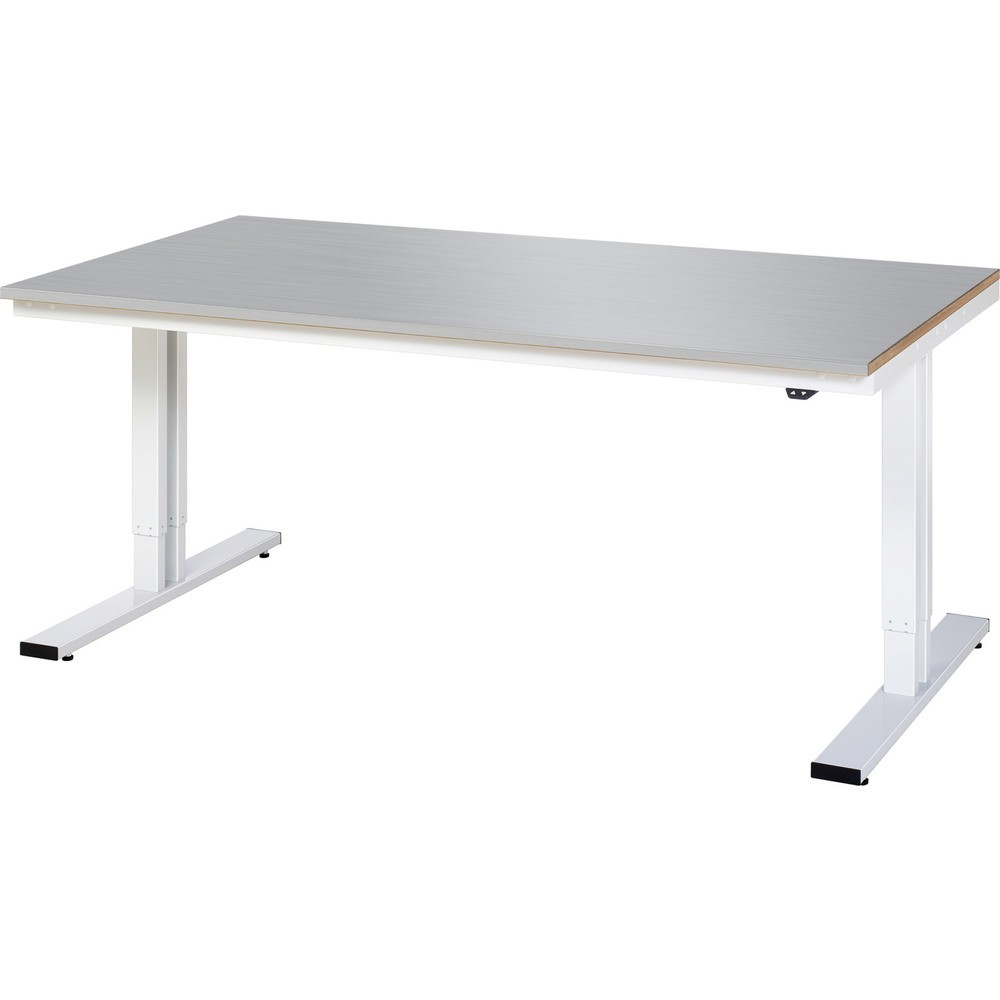 Imagen del producto: Banco de trabajo RAU con ajuste de altura eléctrico, serie adlatus 300, H x A x F 720-1.120 x 2.000 x 1.000 mm, tablero de trabajo con revestimiento de acero inoxidable