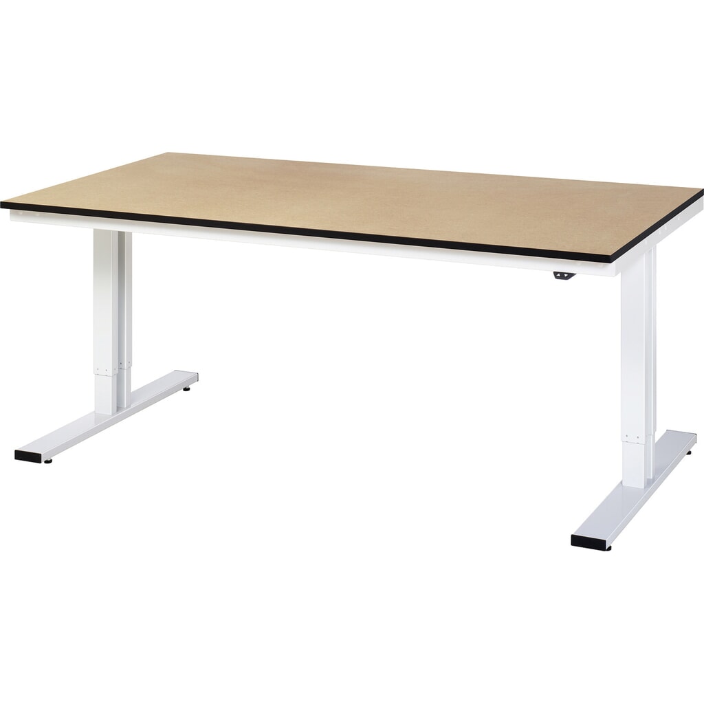 Banco de trabajo RAU con ajuste de altura eléctrico, serie adlatus 300, H x A x F 720-1.120 x 2.000 x 1.000 mm, tablero MDF Imagen del producto: Banco de trabajo RAU con ajuste de altura eléctrico, serie adlatus 300, H x A x F 720-1.120 x 2.000 x 1.000 mm, tablero MDF