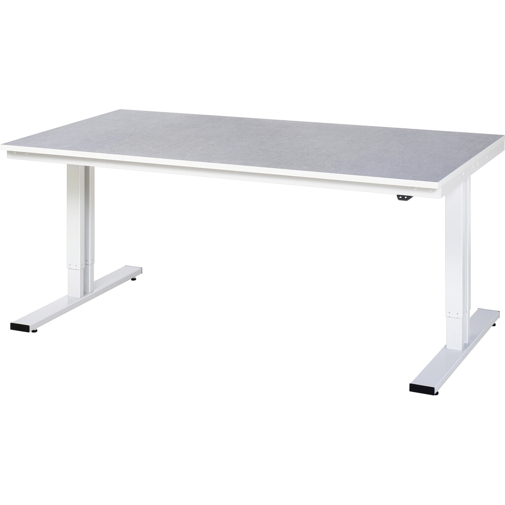 Banco de trabajo RAU con ajuste de altura eléctrico, serie adlatus 300, H x A x F 720-1.120 x 2.000 x 1.000 mm, tablero de trabajo con revestimiento de linóleo universal Imagen del producto: Banco de trabajo RAU con ajuste de altura eléctrico, serie adlatus 300, H x A x F 720-1.120 x 2.000 x 1.000 mm, tablero de trabajo con revestimiento de linóleo universal