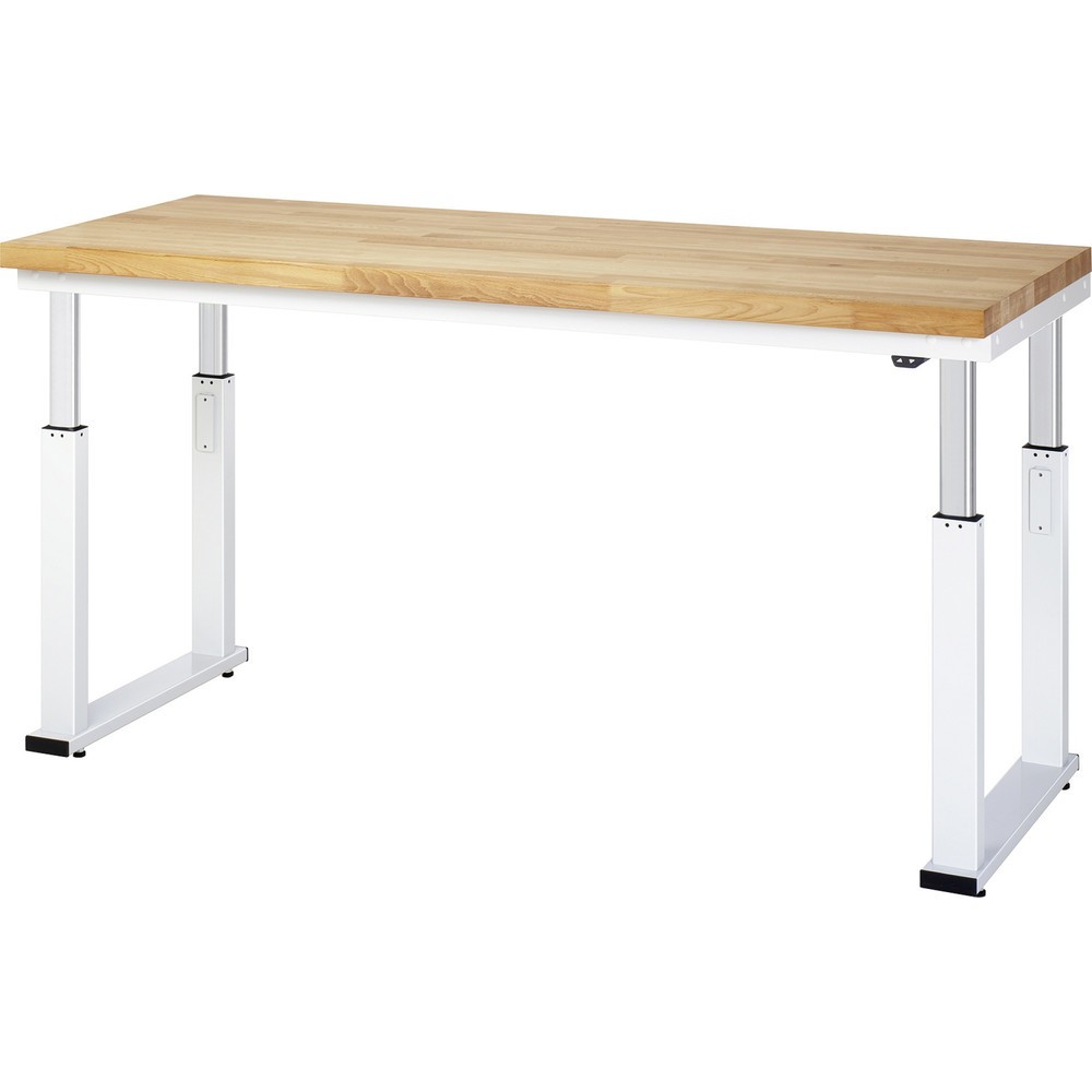 Número de imagen del producto 4: Banco de trabajo RAU con ajuste de altura eléctrico, serie adlatus 600, H x A x F 740-1.140 x 3.000 x 900 mm, tablero de trabajo de haya maciza