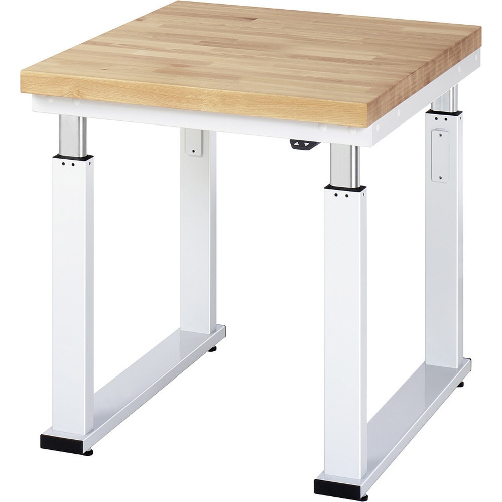 Imagen del producto: Banco de trabajo RAU con ajuste de altura eléctrico, serie adlatus 600, H x A x F 740-1.140 x 750 x 900 mm, tablero de trabajo de haya maciza