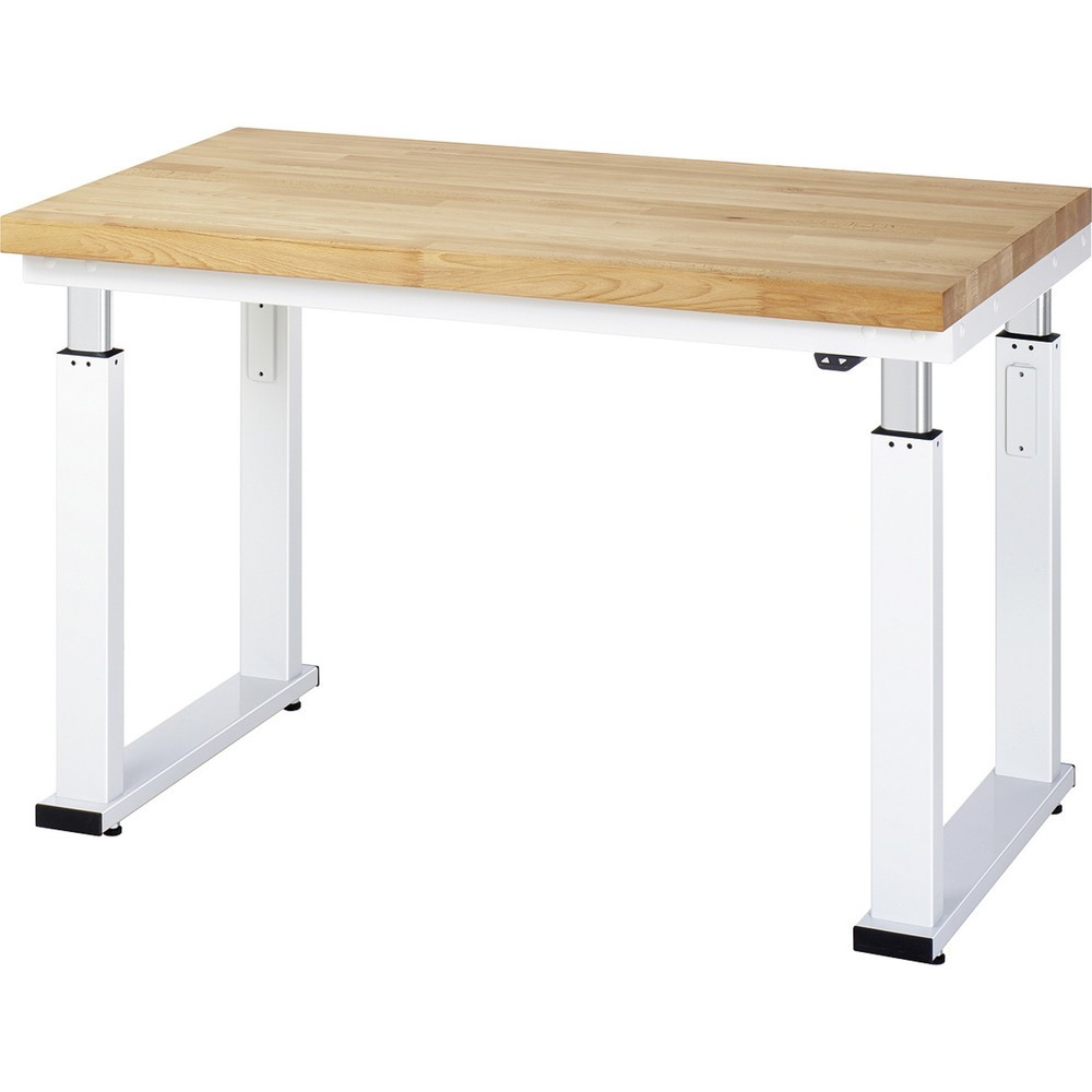 Imagen del producto: Banco de trabajo RAU con ajuste de altura eléctrico, serie adlatus 600, H x A x F 740-1.140 x 1.250 x 700 mm, tablero de trabajo de haya maciza
