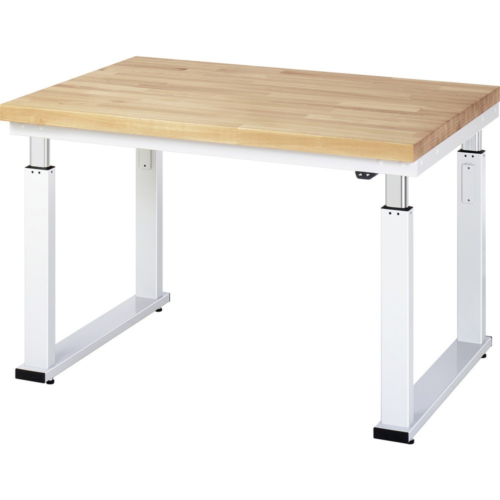 Imagen del producto: Banco de trabajo RAU con ajuste de altura eléctrico, serie adlatus 600, H x A x F 740-1.140 x 1.250 x 900 mm, tablero de trabajo de haya maciza