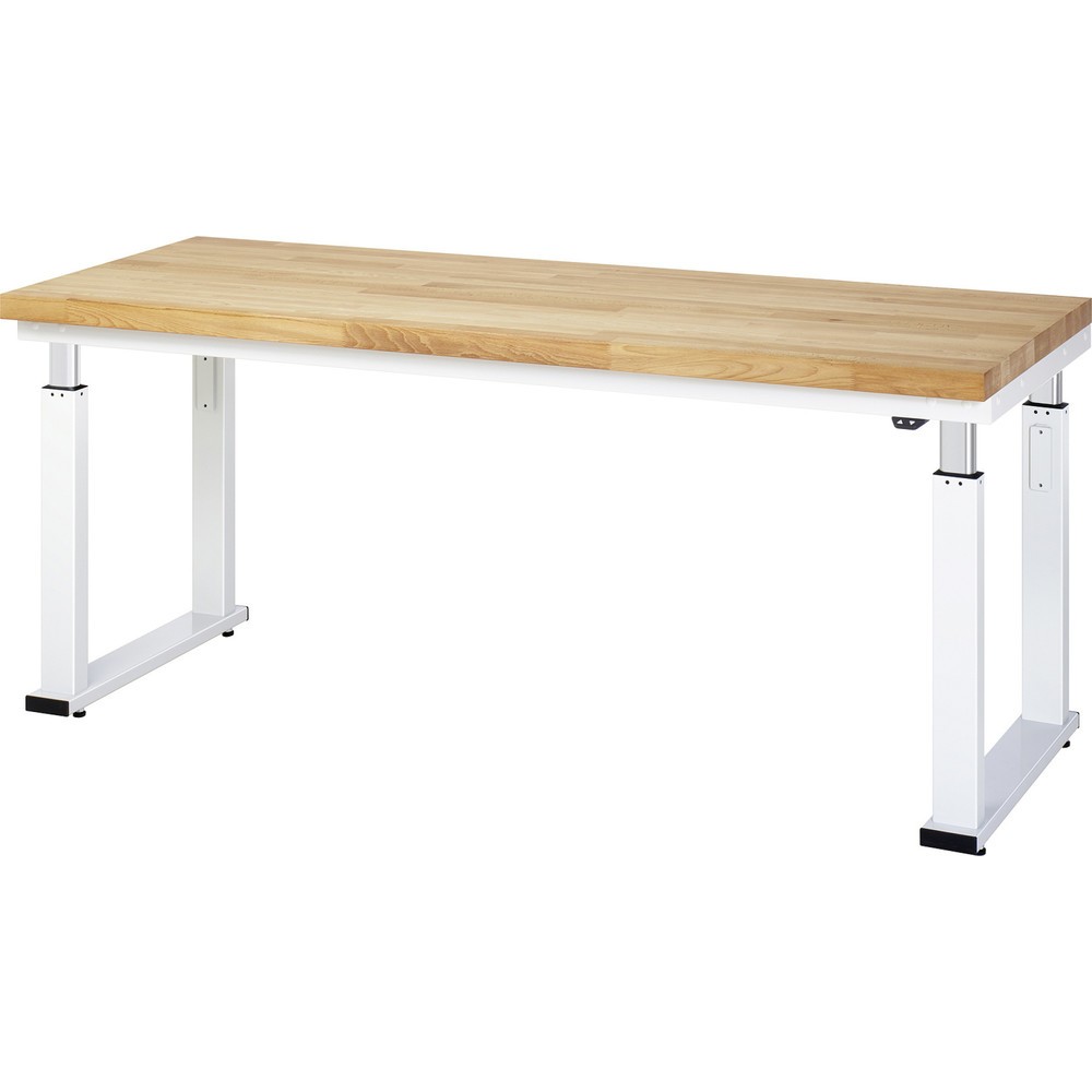 Imagen del producto: Banco de trabajo RAU con ajuste de altura eléctrico, serie adlatus 600, H x A x F 740-1.140 x 2.000 x 700 mm, tablero de trabajo de haya maciza