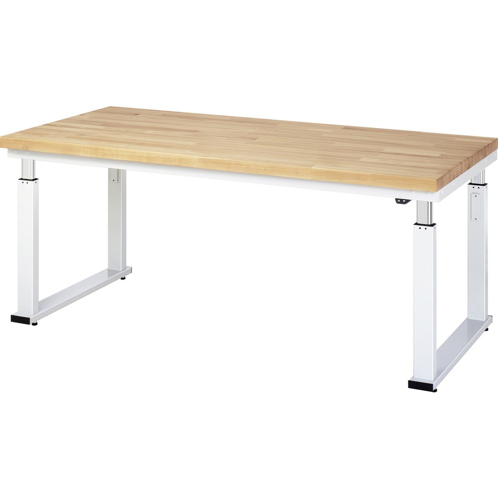 Imagen del producto: Banco de trabajo RAU con ajuste de altura eléctrico, serie adlatus 600, H x A x F 740-1.140 x 2.000 x 900 mm, tablero de trabajo de haya maciza