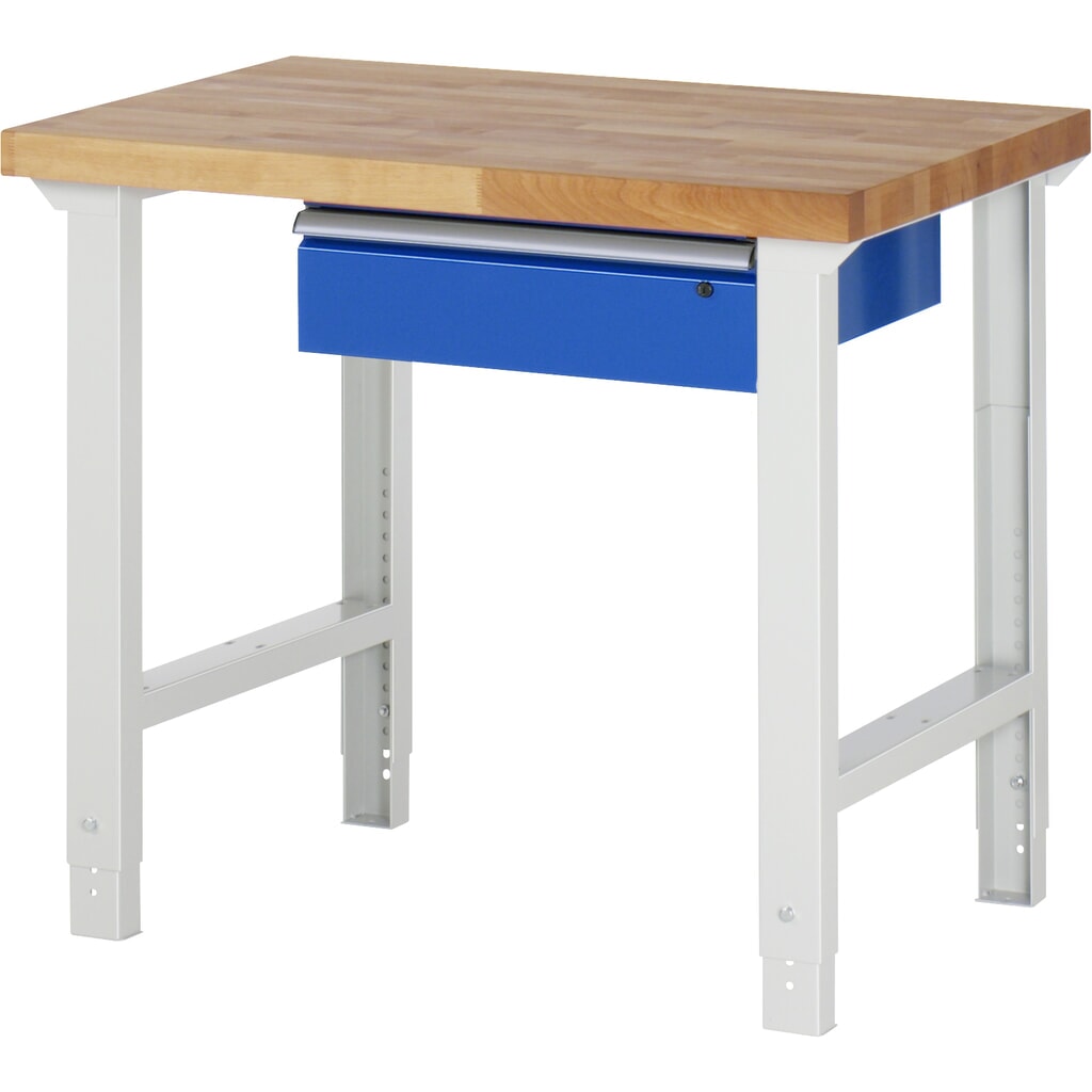 Banco de trabajo RAU, serie 7000, H x A x F 790-1.140 x 1.000 x 700 mm, 1 cajón, ErgoScript Imagen del producto: Banco de trabajo RAU, serie 7000, H x A x F 790-1.140 x 1.000 x 700 mm, 1 cajón, ErgoScript