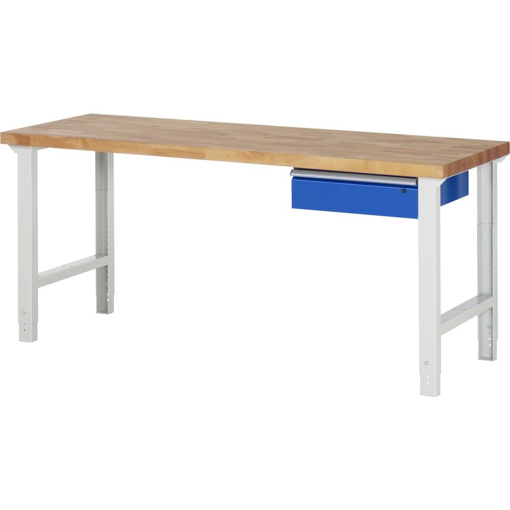 Imagen del producto: Banco de trabajo RAU, serie 7000, H x A x F 790-1.140 x 2.000 x 700 mm, 1 cajón, ErgoScript