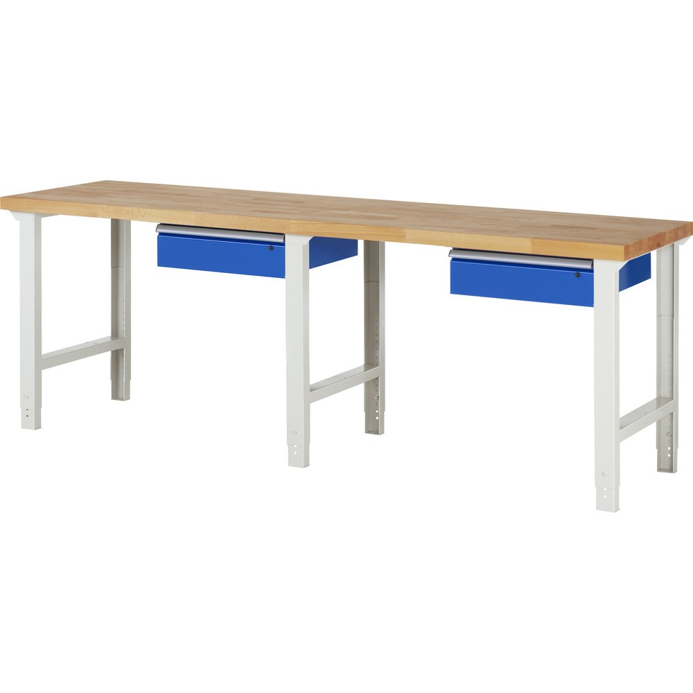 Imagen del producto: Banco de trabajo RAU serie 7000, HxAxF 790-1.140 x 2.500 x 700 mm, 2 cajones, ErgoScript