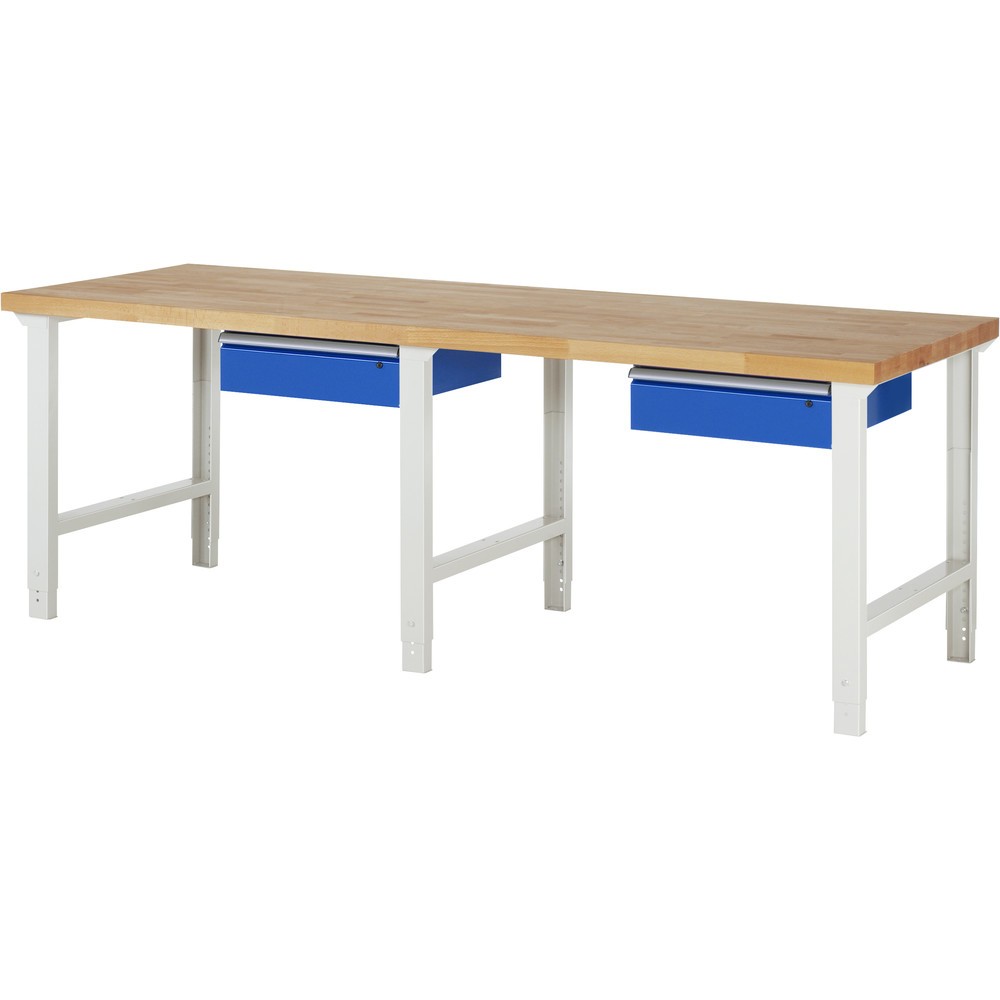 Imagen del producto: Banco de trabajo RAU serie 7000, HxAxF 790-1.140 x 2.500 x 900 mm, 2 cajones, ErgoScript