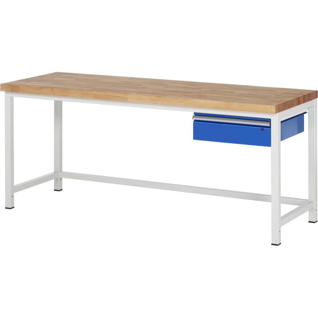 Banco de trabajo RAU, serie 8000, H x A x F 840-1.040 x 2.000 x 700 mm, 1 cajón Imagen del producto: Banco de trabajo RAU, serie 8000, H x A x F 840-1.040 x 2.000 x 700 mm, 1 cajón