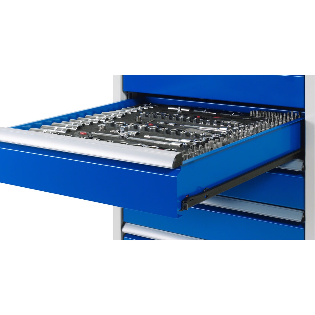 Número de imagen del producto 4: Banco de trabajo RAU serie 7000, 1 contenedor, HxAxF 890 x 1.000 x 900 mm, 4 cajones extraíbles al 90 %, 3 x 150, 1 x 270 mm, CC por cajón 100 kg