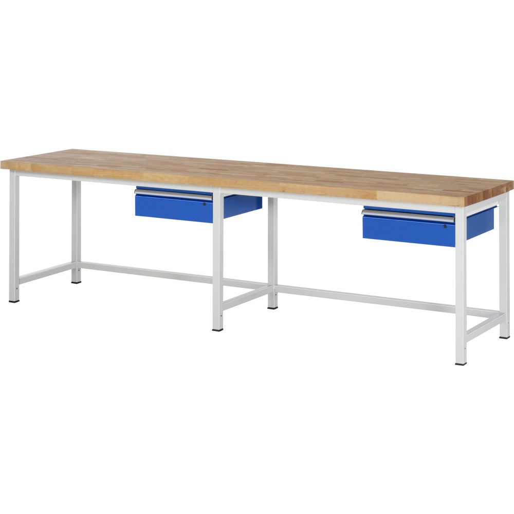 Imagen del producto: Banco de trabajo RAU, serie 8000, H x A x F 840-1.040 x 3.000 x 700 mm, 2 cajones