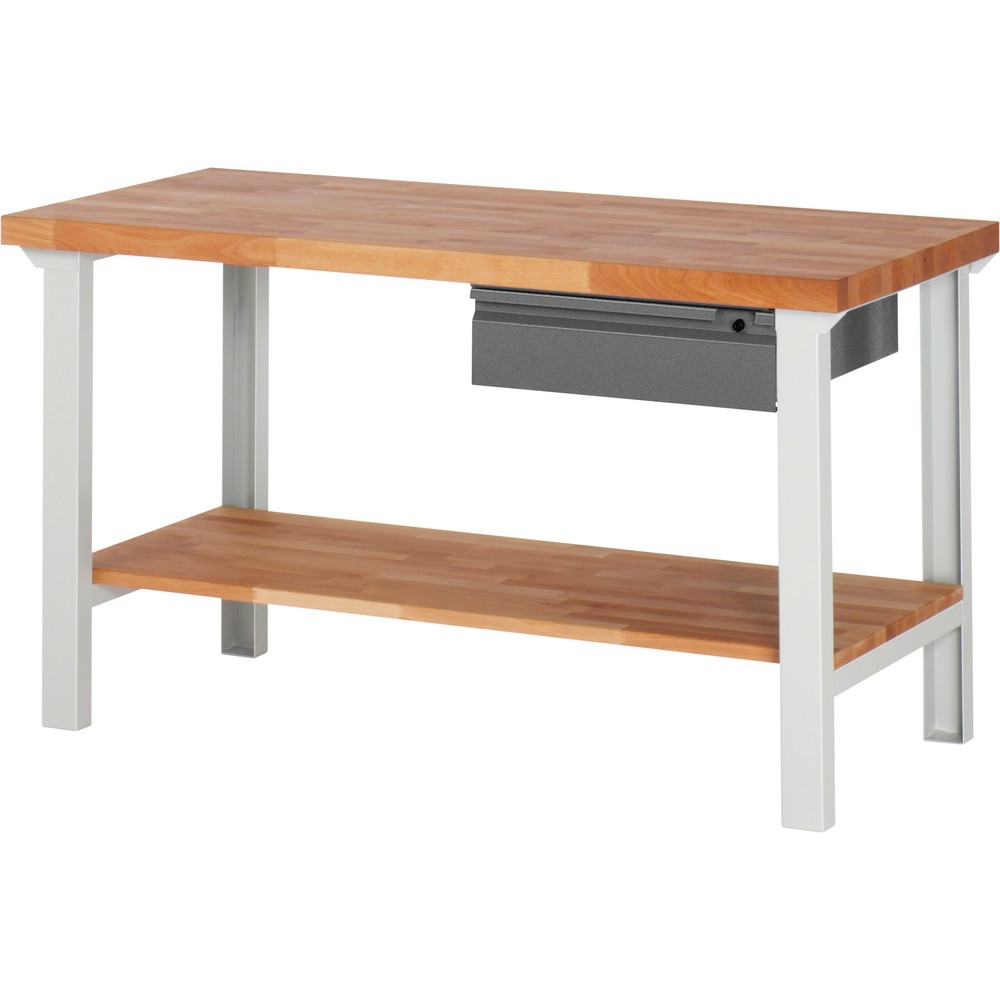 Imagen del producto: Banco de trabajo Steinbock®, con cajón y estante inferior, alto H x An x F 840 x 1500 x 700 mm, RAL 7035/7016