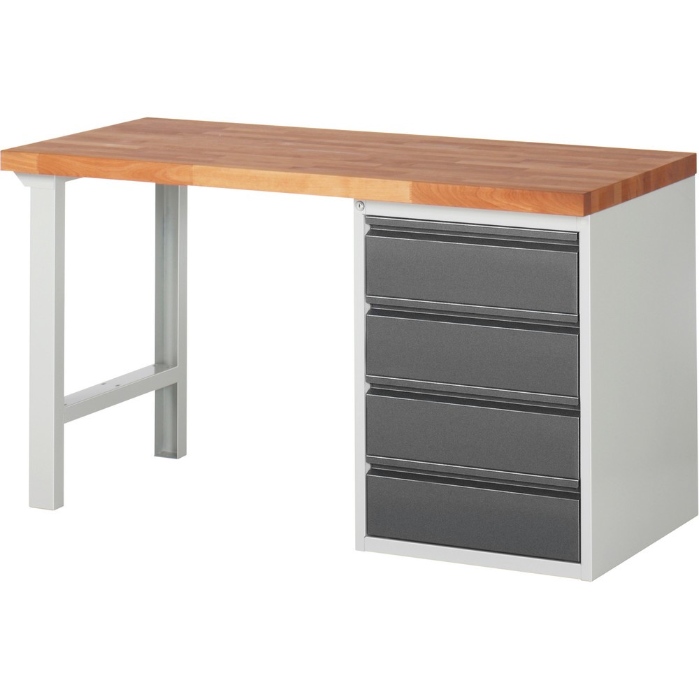 Imagen del producto: Banco de trabajo Steinbock®, con 4 cajones, alto H x An x F 840 x 1500 x 700 mm, RAL 7035/7016