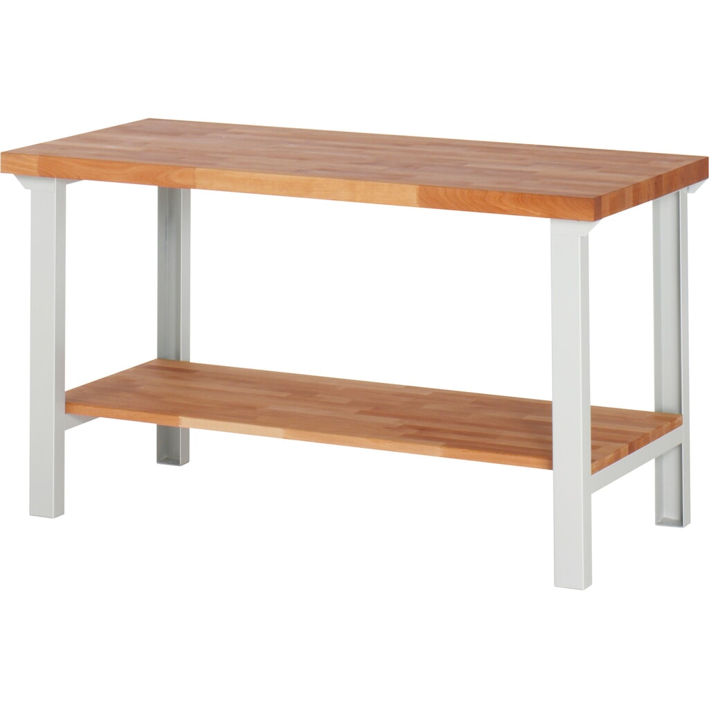 Banco de trabajo Steinbock®, con estante inferior, alto H x An x F 840 x 1500 x 700 mm, RAL 7035 Imagen del producto: Banco de trabajo Steinbock®, con estante inferior, alto H x An x F 840 x 1500 x 700 mm, RAL 7035