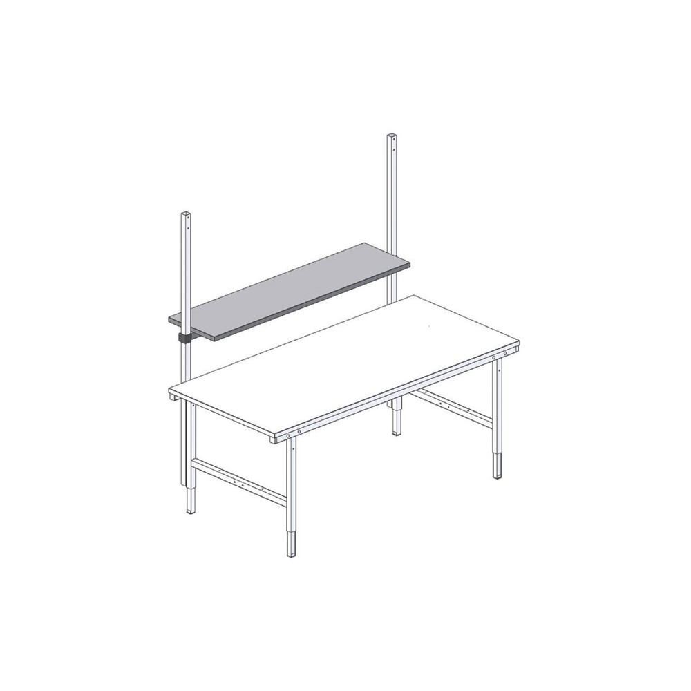 Número de imagen del producto 2: estante inferior para sistema de mesa de embalaje, madera, alto H x An x F 30 x 1.600 x 400 mm