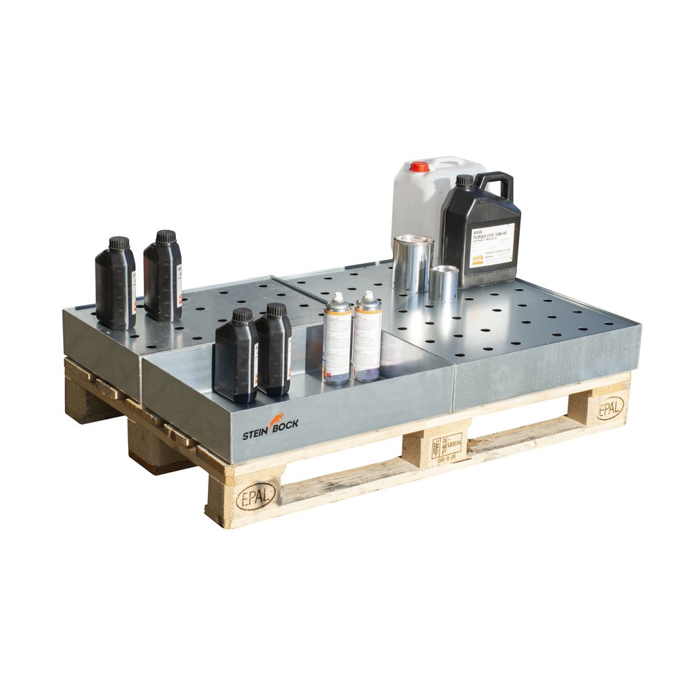 Número de imagen del producto 2: Bandeja de envases pequeños para palets Steinbock® de acero, galvanizado, Al x An x F: 120 x 400 x 600 mm, capacidad de 22 litros