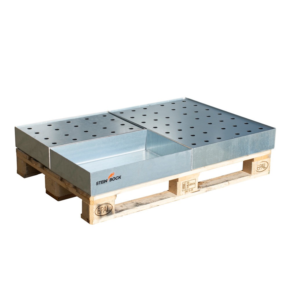 Número de imagen del producto 3: Bandeja de envases pequeños para palets Steinbock® de acero, galvanizado, Al x An x F: 120 x 400 x 600 mm, capacidad de 22 litros