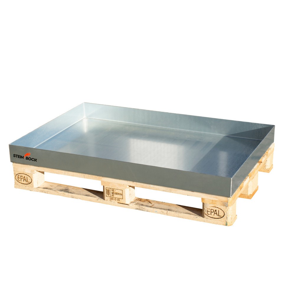 Número de imagen del producto 1: Bandeja de envases pequeños para palets Steinbock® de acero, galvanizado, Al x An x F: 120 x 600 x 1.200 mm, capacidad de 68 litros