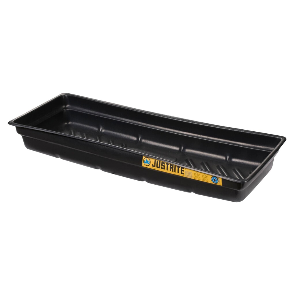 Justrite® minicubeta de retención de PE, fondo acanalado antideslizante, dimensiones interiores 117 x 41 cm, capacidad 45 l Imagen del producto: Justrite® minicubeta de retención de PE, fondo acanalado antideslizante, dimensiones interiores 117 x 41 cm, capacidad 45 l