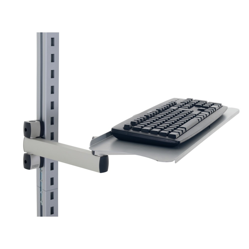 Número de imagen del producto 3: Bandeja para teclado y ratón con brazo articulado para sistema de mesa de embalaje, alto H x An x F 200 x 100 x 455 mm