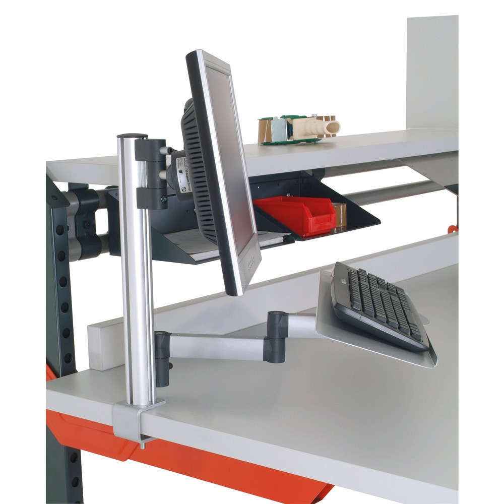 Número de imagen del producto 4: Bandeja para teclado y ratón con brazo articulado para sistema de mesa de embalaje, alto H x An x F 200 x 100 x 455 mm